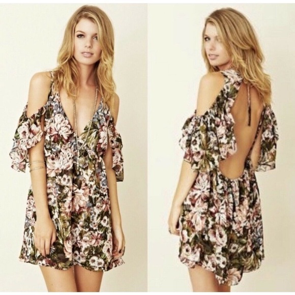 Planet Blue Blu moon renaissance ruffle Floral mini dress XSmall off the back - Picture 2 of 8